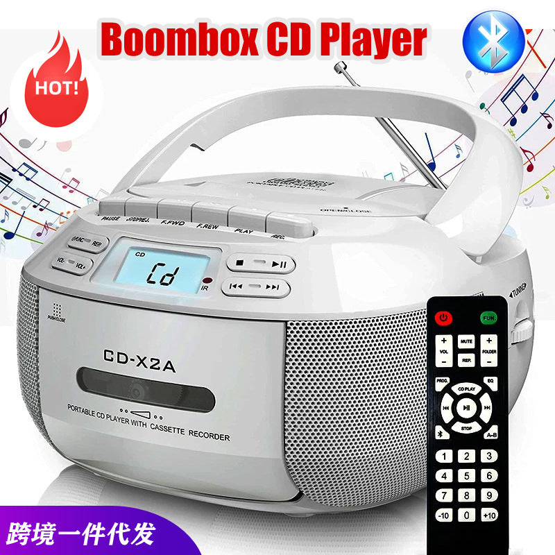Multifunctional Boombox Tape Player Stereo Bluetooth CD Player Children's Learning Machine AM/FM Radio