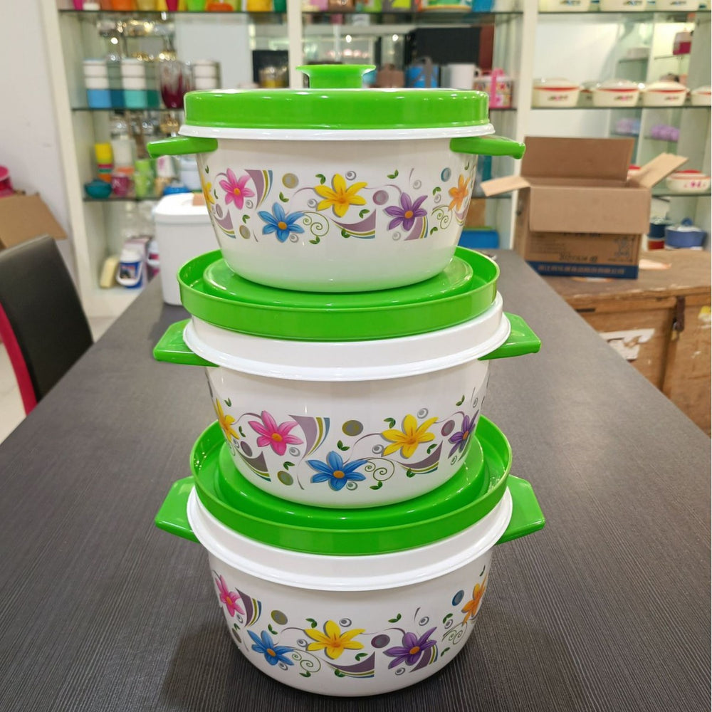 2533 printed plastic shell, inner container, and handle three-piece set insulated lunch box/insulated food container - export quality