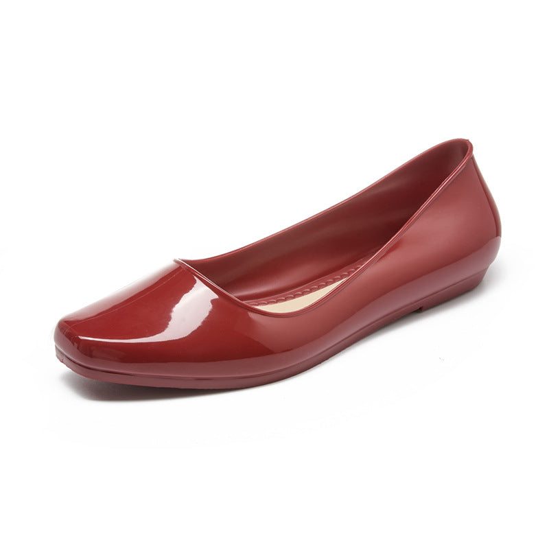 New arrivalfashion baotou summer waterproofbottomflats bag heel lazy women's shoes pure color daily casual round toe sandals for women