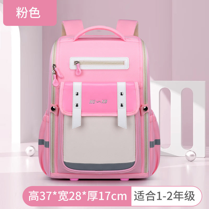 2025 new british style elementary school backpack - grades 1-6, lightweight, large capacity, spine-protecting, hand-carry & shoulder bag