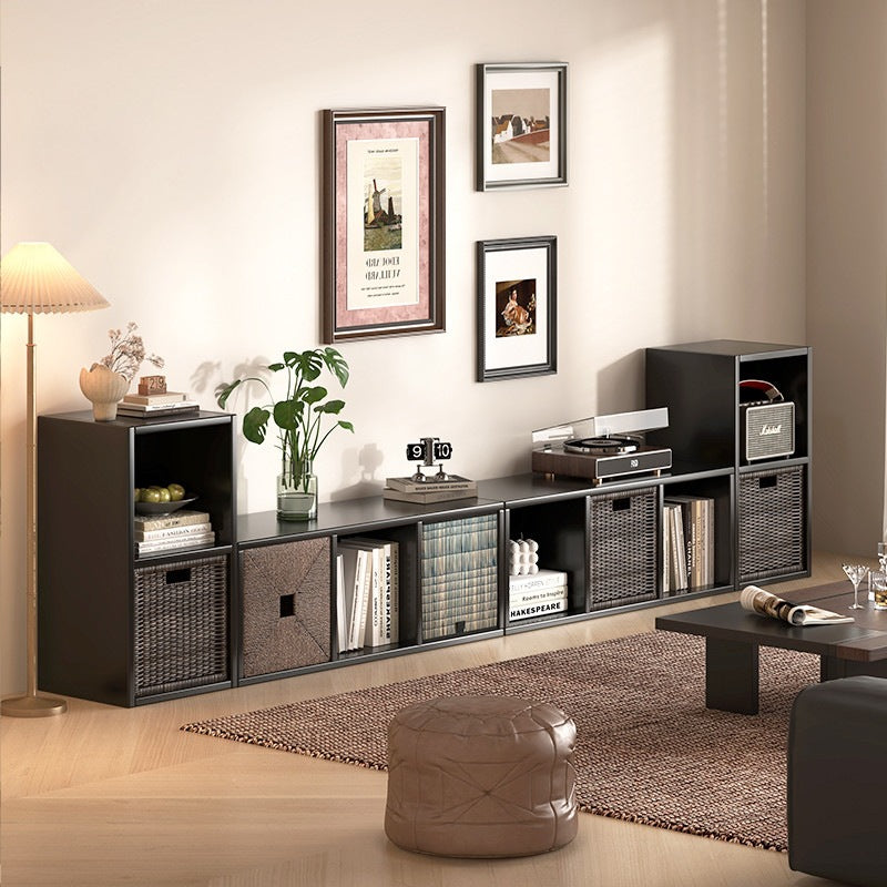 Bookshelf floor-standing locker all-in-one wall-mounted kids bookcase living room reading simple storage combination plaid cabinet bookshelf