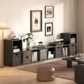 Bookshelf floor-standing locker all-in-one wall-mounted kids bookcase living room reading simple storage combination plaid cabinet bookshelf
