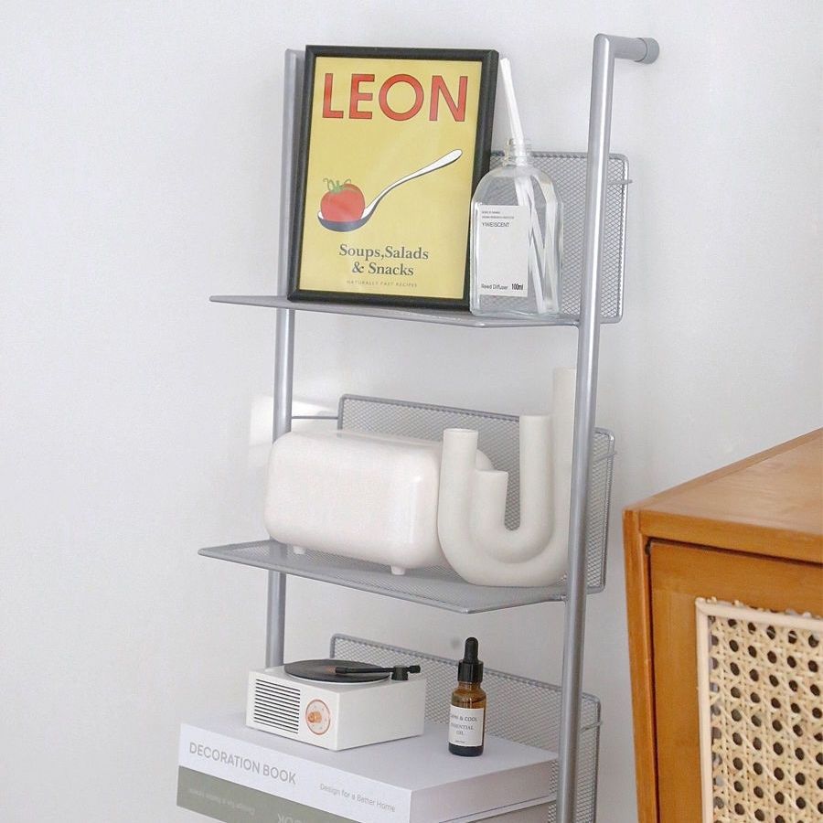 Newspaper and magazine storage rack ins style cd rack vintage living room floor-standing multi-layer simple xiaohongshu blogger same style bookshelf