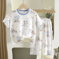 Yishimei summer new arrivalkids men's and women's small and medium-sized children's category a boneless tencel lyocell short-sleeved home clothes set
