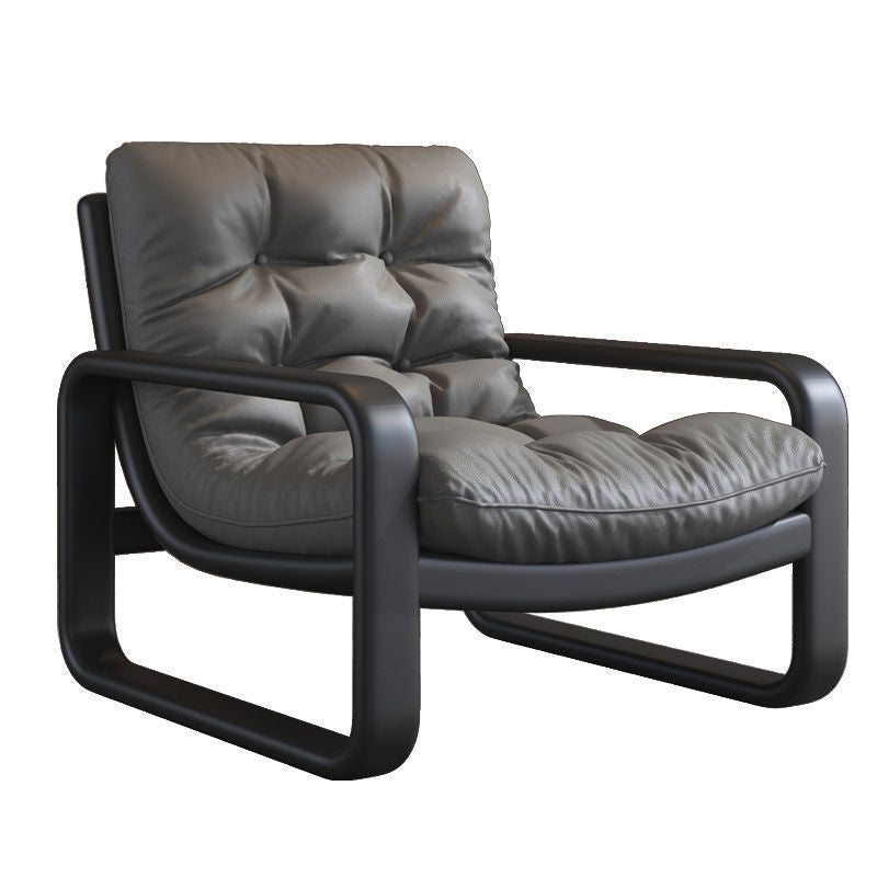 Leather office reception small sofa rest area business reception chair coffee shop iron armrest sofa single chair