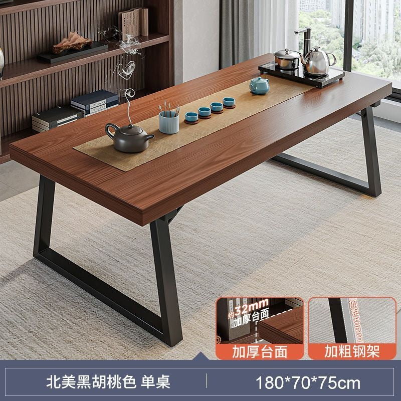 Solid wood color tea table and chair combination, one table and five chairs, tea table, new chinoiserie negotiation office large board tea table, coffee table