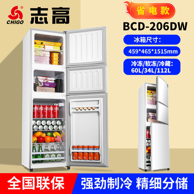 Chigo engineering procurement refrigerator specifications freezer refrigerator double door for homeexport small refrigerator factory wholesale