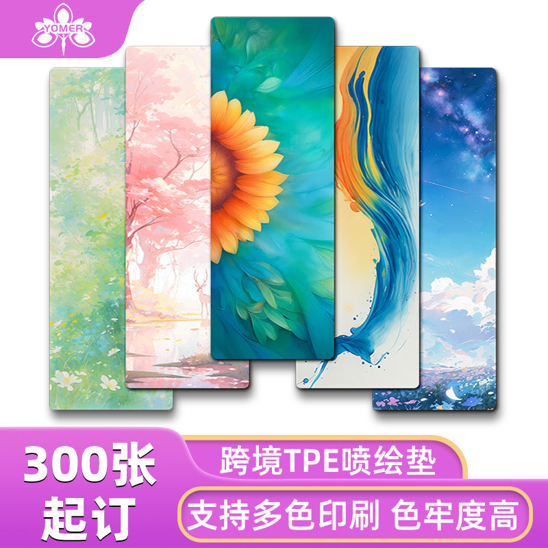 Custom printed tpe yoga mat - digital printing, gift yoga mat, outdoor non-slip beginner fitness mat