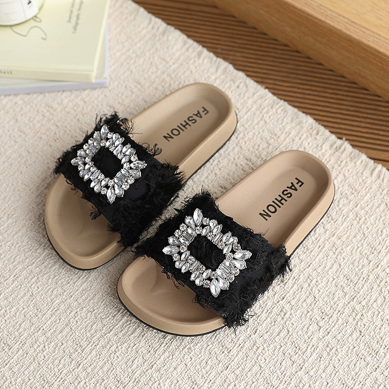 Girls' sandals & slippers - new summer collection - kids' shoes - baby girls' rhinestone princess style slippers - indoor & outdoor