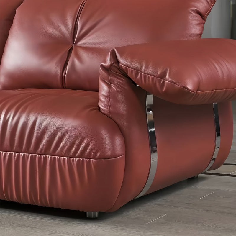 Foshan furniture longjiang casual straight row sofa first layer cowhide art sofa living room accessible luxuryclassy genuine leather sofa