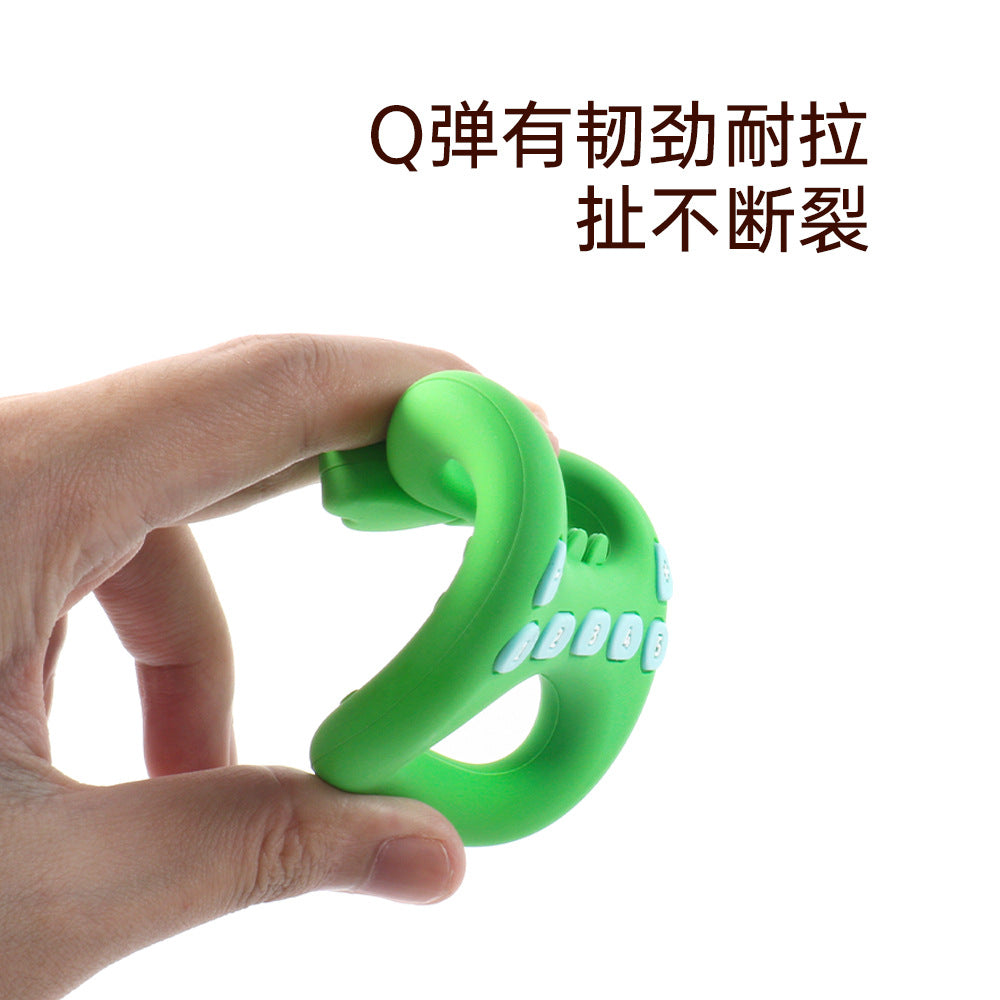 Food Grade Silicone Toothpaste Color Double Grip Buttons New 2025 Baby Bite Gum Baby Teething Chewing Toy