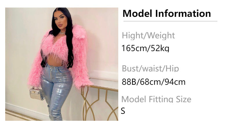 Zhongsi chuang cross-border e-commerce: european and american women's clothing - sexy faux fur short coat