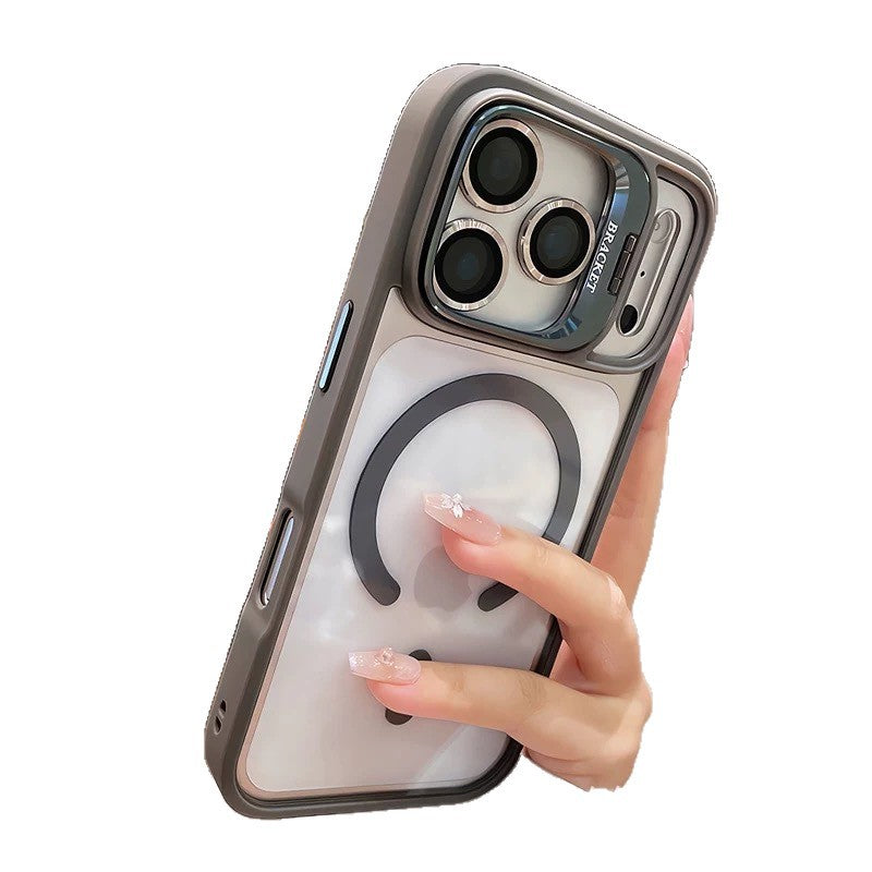 Suitable for apple 17 mobile phone case 16 magnetic u1 holder with lens film iphone14promaxpc protective case 11