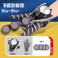 Black spider ufo launcher + 4 flying discs + glove