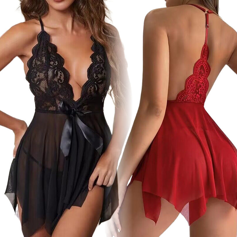European and american foreign trade sexy lingerie  supply women's mesh temptation hot style suspender nightgown transparent sexy pajamas
