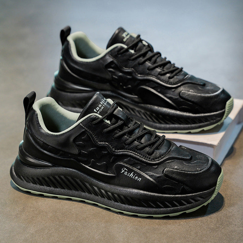 Men's winter 2025 new collection: chunky sole, height increasing, versatile casual sneakers, athletic running shoes, trendy breathable dad shoes for men
