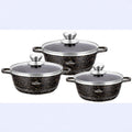 Customized die-cast six-piece set 24/28/32 medical stone non-stick aluminum pot soup pot frying pan for home kitchen pot