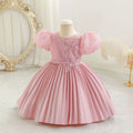 Export children's dress satin classy performance dress girl's evening party princess dress kid dress