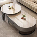 Slate oval coffee table for home living roomaccessible luxury modern casual small apartment tea table 2025new arrival combination