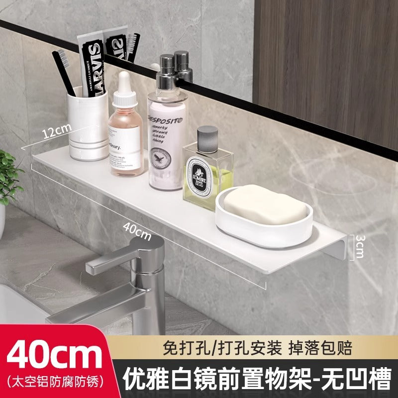 Nordic toilet rack wall hanging wall non-punching toilet bathroom washstand mirror front storage rack one board