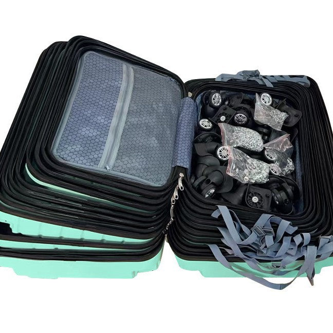 Manufacturer wholesale work in progress 15-piece suitcase suitcase universal wheel trolley case abs material zipper bag