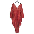 supply hot stamping heavy industry pleated v neck bat sleeve looseclassy sense dress big sale