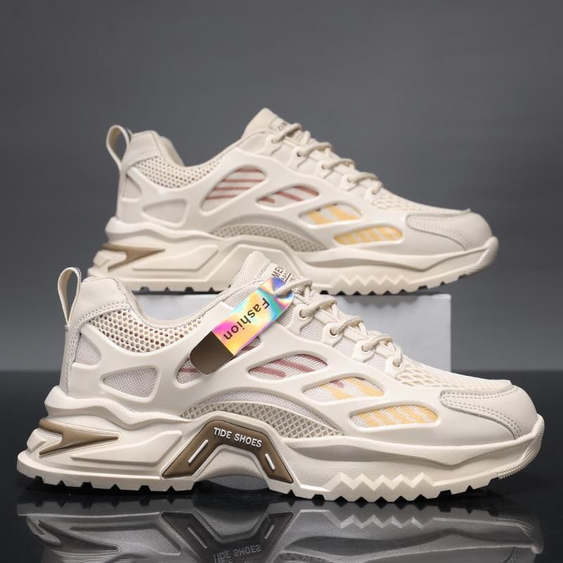 Winter men's breathable shoes 2025 new youth casual versatile sports running mesh anti-odor height increasing dad shoes