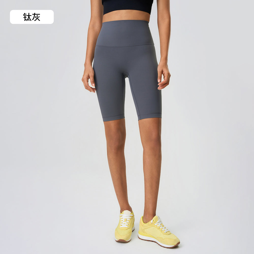 Summer high-waisted butt-lifting yoga shorts - barely-there feel, shaping, tight-fit, 5-inch shorts for women's outdoor fitness and sports - d25086