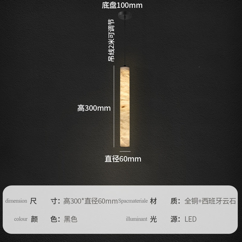 Milky white style spanish marble chinoiserie background wall restaurant decoration guest room bedside cross-border full spectrum full copper chandelier