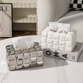 Nordic inspopular same style electroplated silver tissue box living room coffee table high-end tissue box creative desktop ornaments