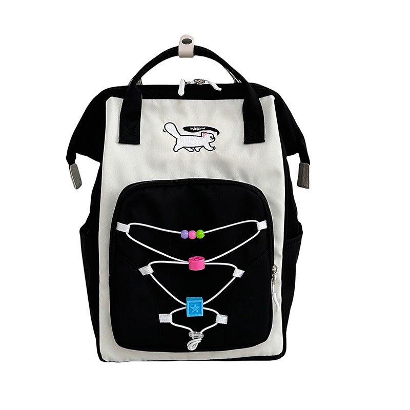 School bag female Korean version college student junior high school student large capacity trend backpack ins Harajuku contrasting color simple backpack