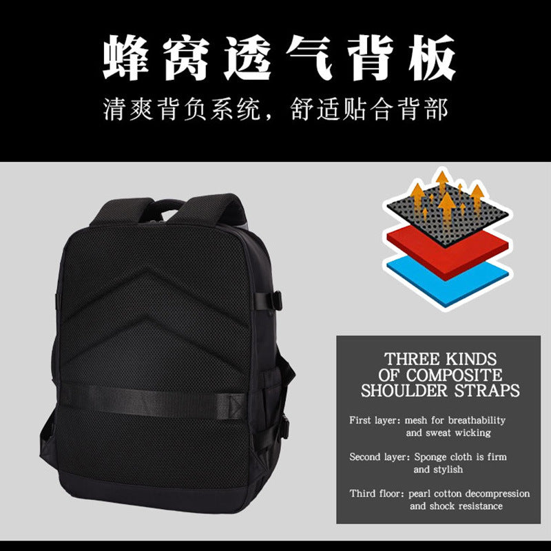 Cross-border new large-capacity backpack, men's and women's high-end sense, simple and breathable business backpack, multi-functional casual backpack