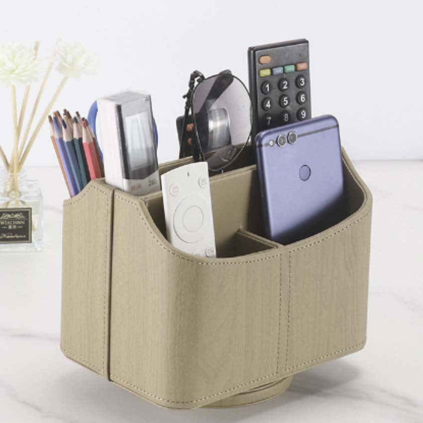 Creative home table 360-degree rotating storage box, living room office desktop remote control, retro flower storage box