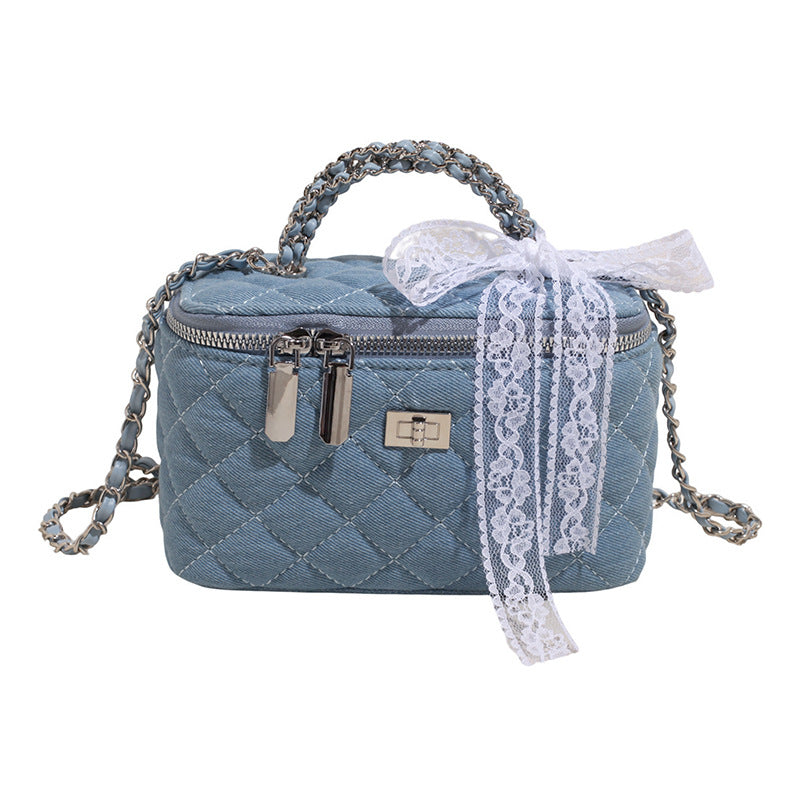 Live supply Factory direct sales Fashion fresh diamond chain Versatile Internet celebrity explosion Shoulder crossbody women's box bag