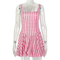 European and american style ins cross-border stripesprinting women's waist slimming look a-line skirt suspender tube topwork clothingsweetdress