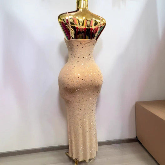 summer new arrival: bestselling double-layer mesh rhinestone embellished european & african style sexy cami dress