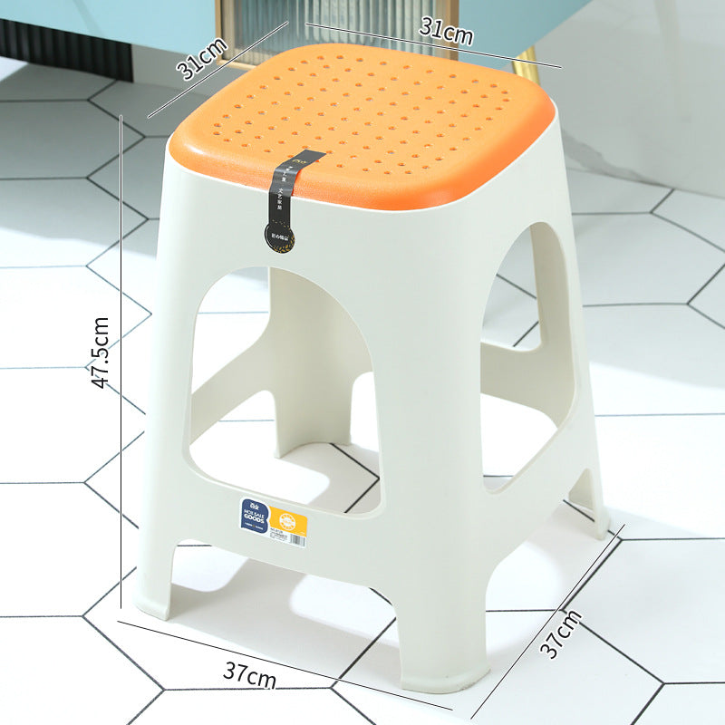 European style fashionthickened plastic stool cut out style bath stool stackable four-color high stool adult home cooked rubber stool
