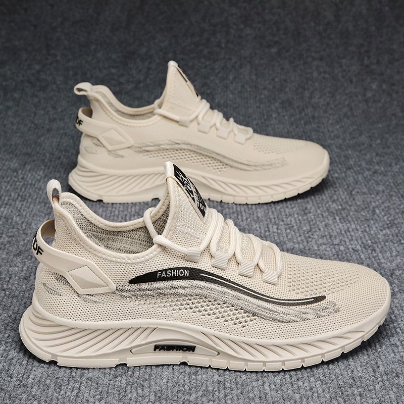 2025 winter new men's flyknit breathable anti-odor mesh anti-slip soft sole lightweight athletic casual trendy shoes