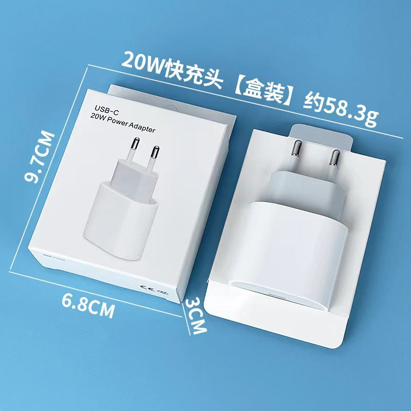 Pd20w european standard charger, compatible with apple 15/16 pro phones. iphone 13 fast charging adapter, suitable for cross-border e-commerce