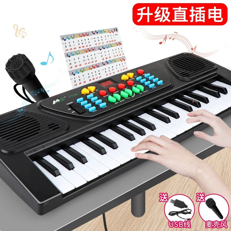 hot seller: 37-key multifunctional electronic keyboard with microphone - realistic, rechargeable piano for beginner kids - educational toy
