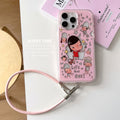 Suitable for iphone17pro bestie phone case, yoshitomo nara girl style, apple 16/15 anti-fall hard case 13