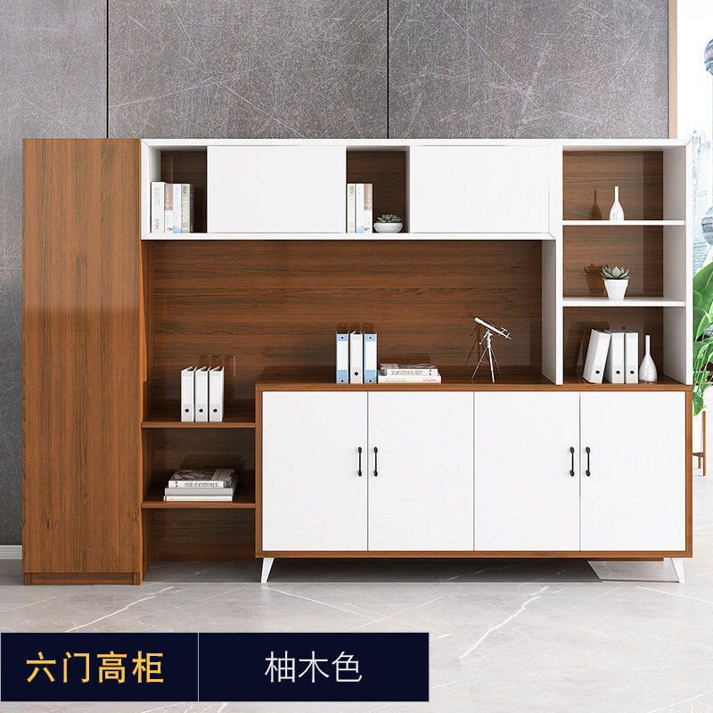 Office minimalist modern file cabinet wooden document financial records small cabinet low cabinet panel drawer style