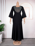 new african women's plus size lace robe embroidered dress with headscarf - perfect for  and
