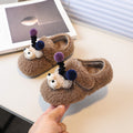 Vancahao girls' fall/winter fleece-lined lambswool outerwear cotton shoes,  new korean style children's cartoon fluffy shoes