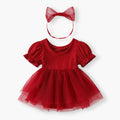 Mesh baby romper dress - class a, summer  collection - newborn infant clothing, perfect for baby's first month, 100-day celebration, and first birthday outfit