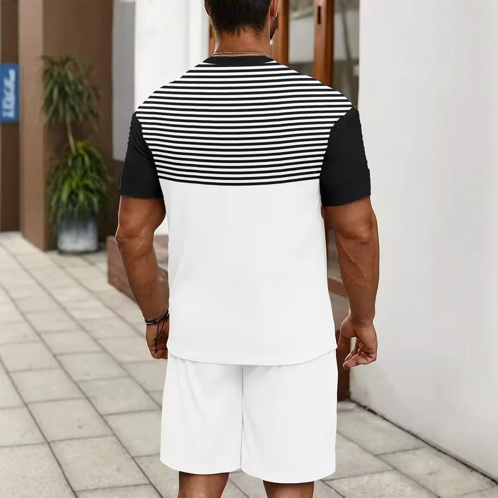 men's short-sleeve and shorts set, casual sportswear set, 3d printed cross-border hot seller, dropshipping available