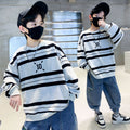 Boys' sweatshirt spring & fall  new kids' spring clothes trendy brand street style striped t-shirt, stylish and cool for older boys