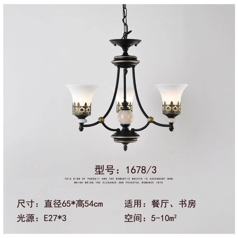 American country lamp, living room lamp, atmospheric bedroom, warm wrought iron lamps, creative retro dining room ceiling art chandelier