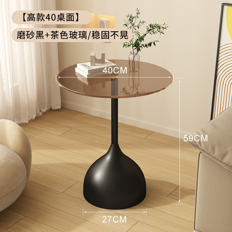 Influencer-approved iron side table - mini coffee table, bedside table, minimalist modern small round table, living room storage shelf