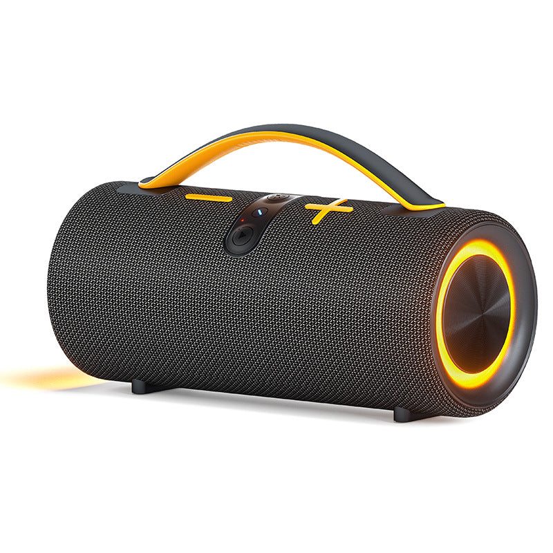 New wireless bluetooth speaker - outdoor fabric waterproof portable subwoofer with rgb lighting - gaming audio
